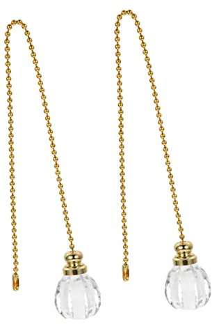 Angoily Fan Pull Chain Pair Crystal Extender Ceiling Fan Chain Pull Chain Extensions Ball Beads Chain for Ceiling Fan Lights