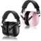 ProCase 2 Packs Ear Defenders Adults, SNR 32dB Noise Cancelling Headphones for Kids Autism, Ear Protectors Sound Proof Hearing Protection for Mowing Shooting Woodwork Construction -Black&Pink