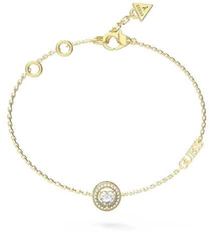 GUESS M'ama Non M'ama Heart Crystal Bracelet S Yellow Gold