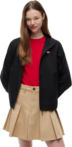 Tommy Jeans Damen Windbreaker Jacke Outdoor Shell mit Kapuze