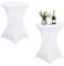thirei Stretch Stehtisch, 2 Stück Stehtisch Hussen, Ø 60-65 cm Elastische Tischdecken, Dehnbarer Tischüberzug, für Gängige Bistrotische und Stehtische, Weiß