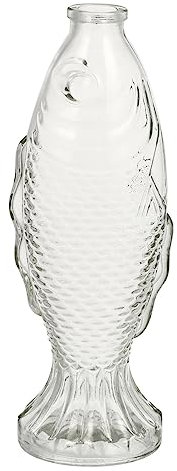 Fischförmige Glas Dekoflasche mit Korkstopfen, Transparente Tischdeko
