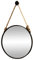 Miroir mural rond moderne à suspendre avec corde pour décoration murale, miroir flottant noir pour salle de bain, chambre à coucher, chambre d'enfant, salon, taille 40 cm