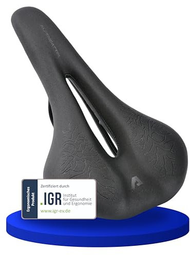 Alpensattel 3.0 Race+ Leistungsstarker und komfortabler Fahrradsattel für Damen und Herren - Ergonomischer Sportsattel | Entlastet Wirbelsäule & unteren Rücken | 3D Memory Foam+