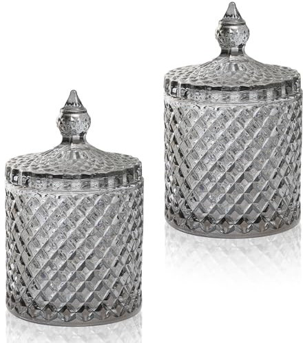 Geschenke für Frauen, Glas-Wattestäbchenhalter, Deckel, ästhetische Raumdekoration, Apothekergläser, Geburtstag, neues Zuhause, Geschenke für sie, Wattepad-Halter, dekoratives Schlafzimmer