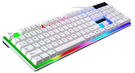 Vaguelly Clavier USB Filaire Rétroéclairé pour Ordinateur Design Portable pour PC