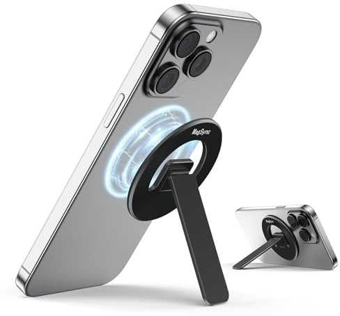 MagSync Magnetisch Phone Kickstand, Ultra-Thin Phone Holder für Magsafe, Einstellbarer Winkel für Telefon, schwarz