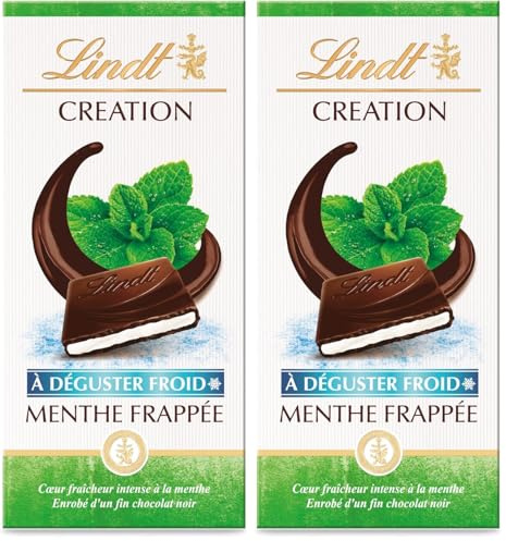 Lindt - Tablette CRÉATION Menthe Frappée - Chocolat Noir, 150g (Lot de 2)