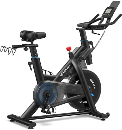 MERACH S29 Heimtrainer Fahrrad - 10kg Schwungrad, extra leise, sanfter Lauf | 16 Stufen Magnetwiderstand, MERACH App, Bluetooth, Kinomap & Zwift kompatibel, 159 kg Belastbarkeit, 142–193 cm