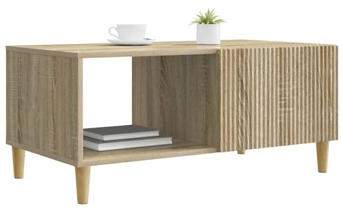 vidaXL Couchtisch Sonoma-Eiche 90 x 50 x 40 cm Holzwerkstoff, Vintage Couchtisch, rechteckig, viel Stauraum, stylisches Möbelstück für Dein Zuhause