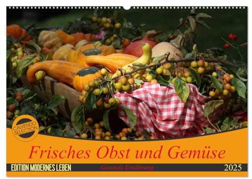Frisches Obst und Gemüse (Wandkalender 2025 DIN A2 quer), CALVENDO Monatskalender