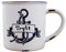 SYLT Artikel - Kaffeebecher schwarz / Glasascher SYLT / Keramikbecher Rusty SYLT weiss / Kerze - Leuchtturm und Strand SYLT - Nordsee / Meer / Maritim (Keramikbecher RUSTY SYLT weiss)