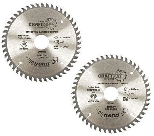 Trend CSB16048 160mm x 48t x 20mm Craft Saw Blade (Twin Pack)