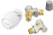 Danfoss 013G5217 - Pack de cabeza termostática (tecnología de gas para la renovación RA2990 + cuerpo RA-FN 1/2 escuadra + codo RLV-S 15, color blanco