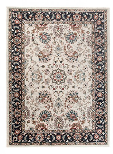 Carpeto Teppich Wohnzimmer 200x300cm Creme Moderner Look | Teppich für Schlafzimmer Esszimmer Büro Ornamente Muster Emirat Kollektion Blickfang Stilvoll