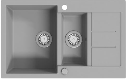 vidaXL Fregadero Cocina 2 Senos Gris Granito Fregadero Lavabo Caño Lavaplatos