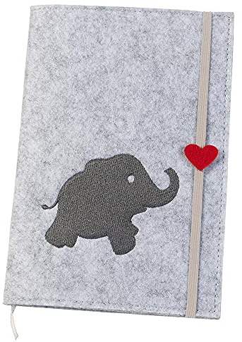 luxdag U-Heft Hülle mit Gummiband aus Filz (Farbe & Stickerei wählbar) - Hülle für Kinderuntersuchungsheft & Impfpass - Organizer - Geschenk für werdende Mütter & Baby