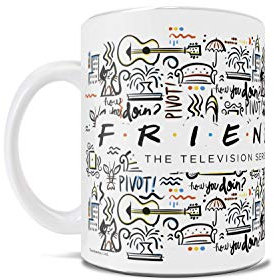 Friends the Television Show - 25 Years - OFFICIAL MERCHANDISE - 11 oz White Ceramic Coffee or Tea Mug – Perfect for Gifting or Collecting