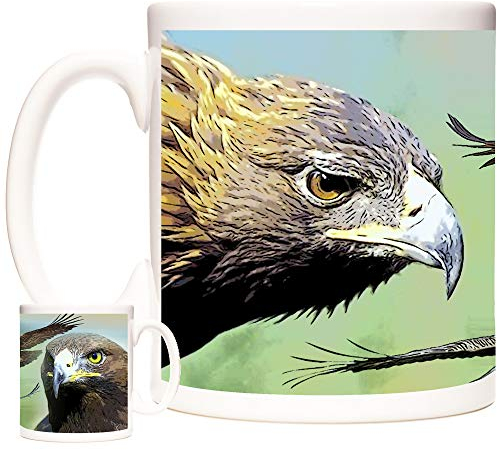 KAZMUGZ Golden Eagle Tasse Magnificent Birds of Prey auf einer Keramiktasse, 325 ml, spülmaschinen- und mikrowellengeeignet. Animals of the World Range