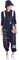 Bigassets Donna Stampato Salopette in jeans Tuta corta senza maniche Salopette di jeans tuta Style 4 Black