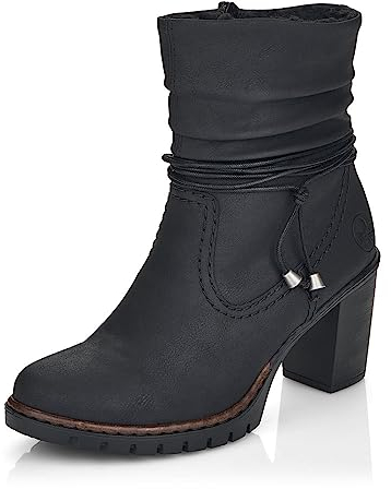 Rieker Damen Klassische Stiefeletten Y2591, Frauen Stiefeletten,Kurzstiefel,uebergangsschuhe,uebergangsstiefel,Boots,schwarz (01),39 EU / 6 UK