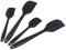 Amazon Basics Set di 4 spatole antiaderenti in silicone, rettangolare, resistenti al calore, adatte a lavastoviglie, flessibili, senza BPA, 2 piccole e 2 grandi, nero (ex marchio AmazonCommercial)