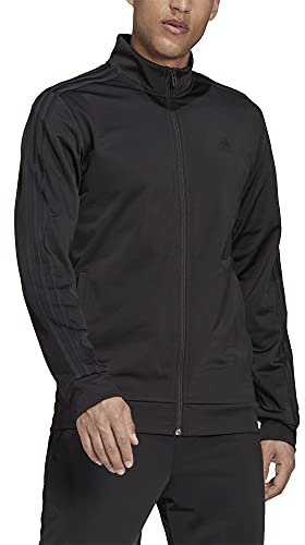 adidas Herren Warm-up Tricot Regular 3-Stripes Track Jacket Jacke, Schwarz/Schwarz, XXXL