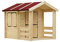 Timbela Kinderspielhaus aus Holz - Spielhaus im Freien für Kinder - B146xL181xH145 cm/1,1m2 Gartenspielhaus - Garten-Sommerhaus für Kinder M501