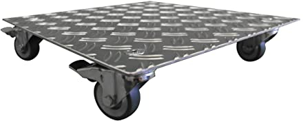 Pflanzenroller AluRiffelblech Q200 bis200kg Blumenroller Untersetzer Quadrat Indoor Outdoor (Riffel2,5/4-200-300x300)