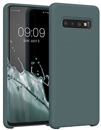 kwmobile Hülle kompatibel mit Samsung Galaxy S10 Hülle - Silikon Handy Case - Handyhülle weiche Oberfläche - kabelloses Laden - Blaugrün