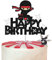 G-LOVELY'S Ninja CakeTopper, Ninja Tortendeko Geburtstag, Ninja Superhero Thema Geburtstagstorte Dekoration, Glitter Happy Birthday Kuchen Topper für Kinder Geburtstags Party Kuchen Deko