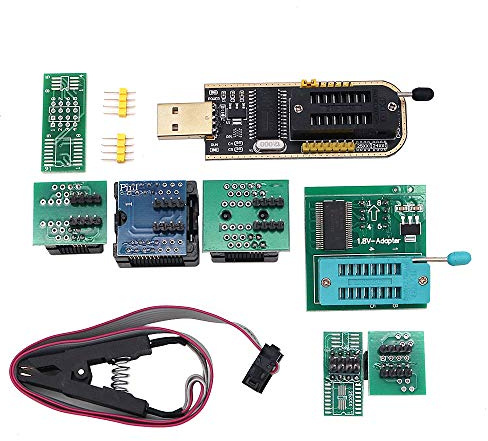 Fasizi Programmer Ch341 + SOP8 auf DIP8 + 1,8 V Adapter + SOP8 auf DIP8 Sockel + SOP8 Clip