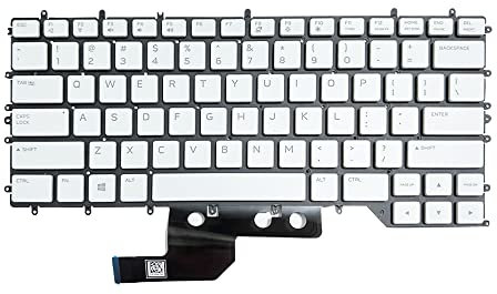 ZAHARA US-Tastatur mit Hintergrundbeleuchtung für Dell Alienware M15 R2 R3 R4 2020 0Y00RH (weiß)