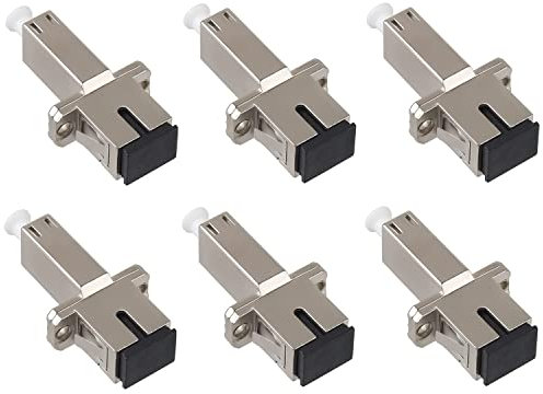 Duogalia Glasfaser-Adapter, SC-Buchse auf LC-Buchse, Hybrid-Sim-Plex-Multimodus/Singlemode-Flanschadapter, 6 Stück