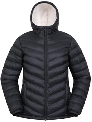 Mountain Warehouse Seasons Womens Fur Lined Padded Jacket | Lightweight & Water Resistant Hooded Coat, Tested to -40C, Insulated to Keep Warm on Cold Days, Ideal for Winter, Light Rain