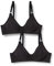 Nur Die 2er Pack Baumwoll BH bügelloser doppellagiger Softcup-BH Bra weich bequem unsichtbar nahtlos unter der Kleidung Damen, schwarz, 95C