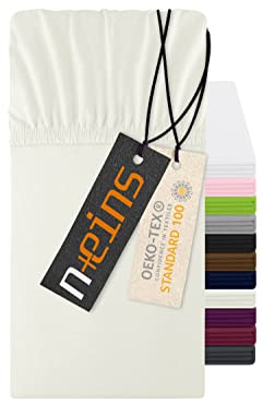 npluseins Spannbettlaken für Topper Wasserbett Boxspringbett Standard 1544.2231, Topper 120 x 200 x 8-10 cm, Natur