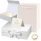 Geschenkbox mit Deckel,Geschenkbox mit Schleifen,Faltbare Geschenkbox,Dekorative Box,Geschenkbox Set,LED-Lichterkette,Raffia Hamper Shreds,Geschenk Verpackungsbox für Hochzeit Geburtstag