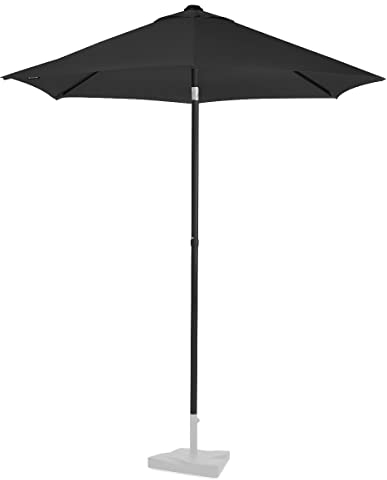 VONROC Parasol Torbole Ø200cm - Premium - Parasol Noir Petit & Rond - Installation Facile Appuyer pour Ouvrir - Protection UPF 50+ - Housse Incluse - Idéal pour Plage, Terrasse, Jardin