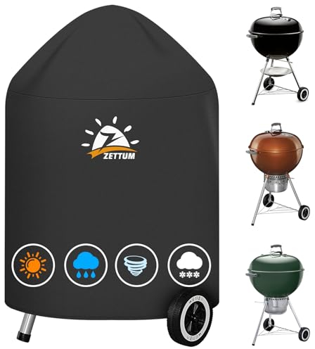 Zettum Housse de Barbecue Exterieur Weber 47 cm – Housse de Barbecue au Charbon 600D pour Barbecue Weber – Housse imperméable pour Barbecue Weber Master Touch de 47 cm, Barbecue Bouilloire Original