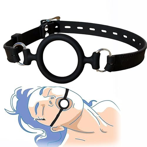 Vielretude Silikon O-Ring Mundknebel Bondage Fetisch Ball Knebel BDSM Oral Knebel Verstellbares erotisches Spielzeug (Schwarz)