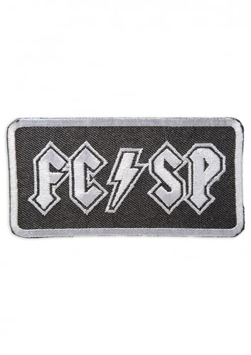 FC St. Pauli - Hells/Bells - Aufnäher Patch Applikation Schwarz/weiß, 9x4,5 cm