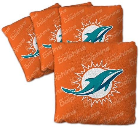 YouTheFan Unisex-Erwachsene Dolphins Cornhole Bags – 4 Stück, Miami Delfine – Orange