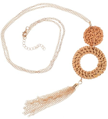 PACKOVE Collier À Pendentifs Tissés Élégants De Style Tissé Chic Pour Femme Collier À Suspendre Pour Le Quotidien Les Fêtes Et Le Bureau