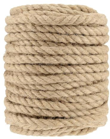 ZEONHEI Corda di iuta spessa 12 mm, 98 piedi 30 m di iuta naturale spago da giardino corda di canapa per artigianato fai da te giardinaggio raggruppamento campeggio decorazione