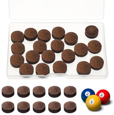 JJUNW 20 Stück Billard Queue Spitzen, 13mm Pool Queue Spitzen Ersatz Kit, Billard Pool Queue Tipps Ersatz Tipps Billard Queue Zubehör Set für Billardstöcke Snooker Pool Queues