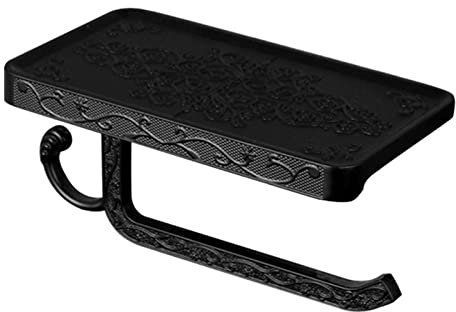 Generisch handtuchständer Retro-Toilettenpapierhalter Wandmontage Vintage-Taschentuchständer aus Metall für Badezimmer platzsparende Telefon-/Handtuchablage Papierhandtuchständer mit Zubehör (1 Stück