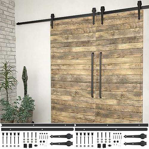 Brokky Kits de Fixation pour Porte coulissante 2 pcs 200 cm Acier Noir,Abris De Jardin,Abri De Stockage pour Jardin,Abri D'Outils De Jardin