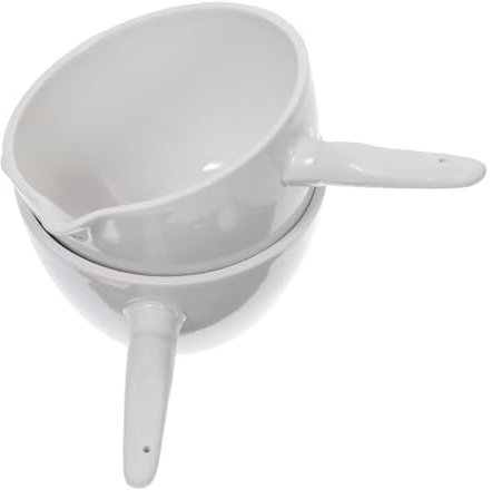 BUGUUYO 2stücke Porzellan Rundes Verdunstungsschälchen Mit Griff Hitzebeständig Laborbehälter Zum Verdampfen Erhitzen Und Lagern Im Labor