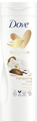 Dove Body Love Verwöhnende Pflege Body Lotion für trockene Haut Feuchtigkeitscreme mit Sheabutter & Vanille 3x 400 ml
